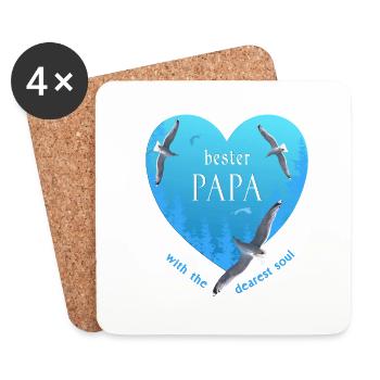 bester Papa - Untersetzer (4er-Set) - Weiß - Vorne