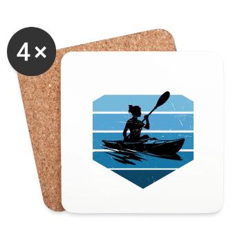Kayak Kayak Kayak Femme Canoë Homme - Dessous de verre (lot de 4) - blanc - Devant