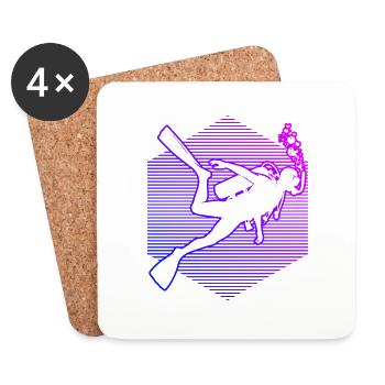 Scuba Diving Free Dive Diving Diver Men - Coasters (set of 4) - white - Front