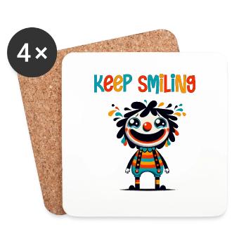 Keep Smiling - Untersetzer (4er-Set) - Weiß - Vorne