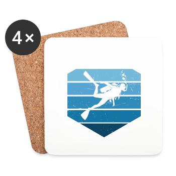 Diving Free Dive Diving Diver Women Scuba Diving - Coasters (set of 4) - white - Front