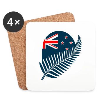New Zealand Aotearoa Kiwi 2 - Coasters (set of 4) - white - Front