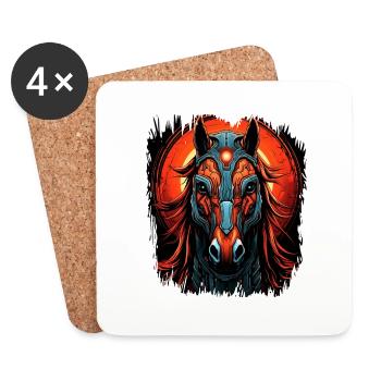 Mane Humor Sports Horse Quarter Horse Wild Horse - Coasters (set of 4) - white - Front
