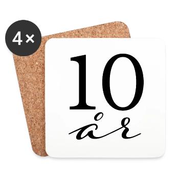 Anniversaire - Dessous de verre (lot de 4) - blanc - Devant