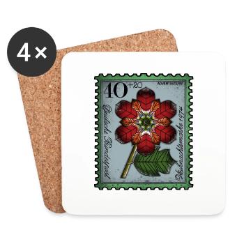 Stamp Advent Star - Coasters (set of 4) - white - Front