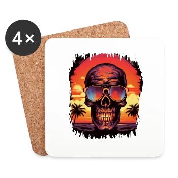 Birthday Present Birthday Baby Skeleton Tshirts - Coasters (set of 4) - white - Front