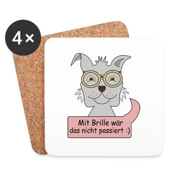 That wouldn't be fine with glasses - Coasters (set of 4) - white - Front