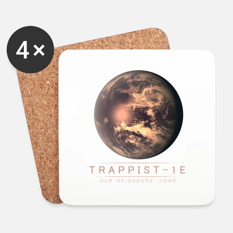 Trappist-1e Das Haus unserer Nachbarn - Vintage Space - Untersetzer (4er-Set) - Weiß