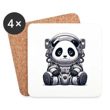 Cute Panda Astronaut - Untersetzer (4er-Set) - Weiß - Vorne
