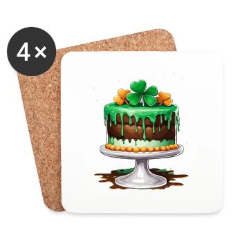 Birthday Cake / Cake / Happy Birthday / Cake - Coasters (set of 4) - white - Front