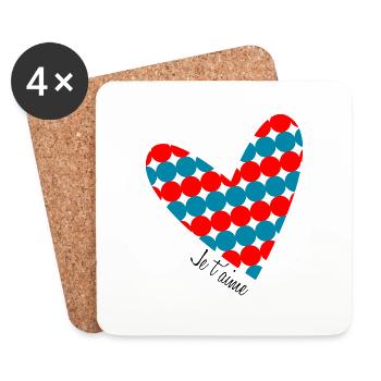 VALENTINE'S DAY. Bachelorette party. I LOVE YOU. I LOVE YOU. LOVE - Coasters (set of 4) - white - Front
