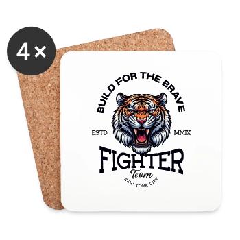 Fighter Team - Construit pour les Braves - Dessous de verre (lot de 4) - blanc - Devant