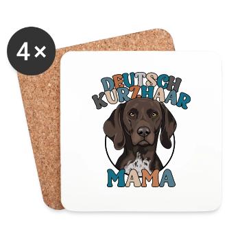 Braque allemand à poil court Mama chiens de chasse Wilsigns - Dessous de verre (lot de 4) - blanc - Devant