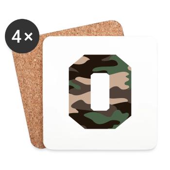 Letter O Military Camouflage - Geschenkidee - Untersetzer (4er-Set) - Weiß - Vorne