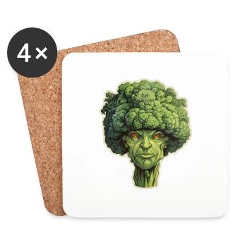 Broccoli Head - Coasters (set of 4) - white - Front