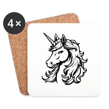 simple unicorn design - Coasters (set of 4) - white - Front