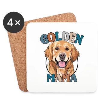 Golden Mama Golden Retriever chiens chien Wilsigns - Dessous de verre (lot de 4) - blanc - Devant