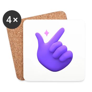 3D-Handschnippen mit den Fingern - Untersetzer (4er-Set) - Weiß - Vorne