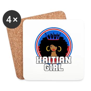 Haïti drapeau haïtien femme princesse je cadeau - Dessous de verre (lot de 4) - blanc - Devant