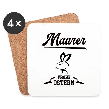 Maurer Ostern Geschenk Betonbau Meister Azubi Chef - Untersetzer (4er-Set) - Weiß - Vorne