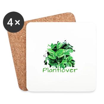 Philodendron, Plantes, Plantes, Amant - Dessous de verre (lot de 4) - blanc - Devant