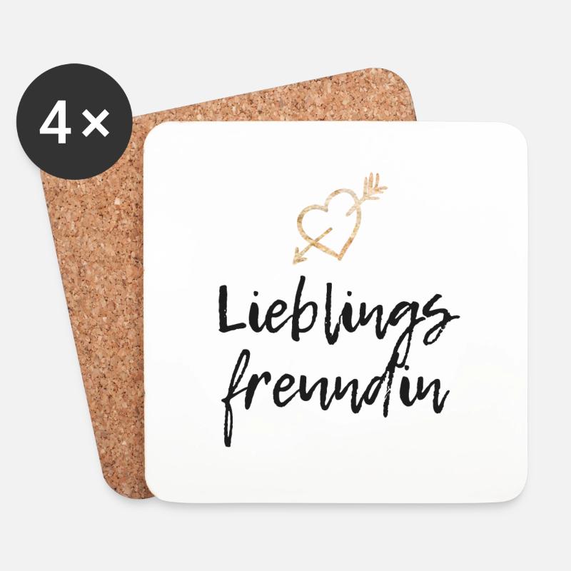 Lieblings freundin Liebe Freunde Spruch Geschenk - Untersetzer (4er-Set) - Weiß