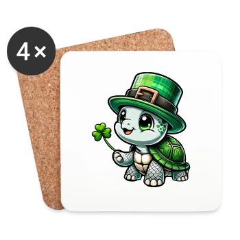 Fête de la tortue de la Saint-Patrick - Dessous de verre (lot de 4) - blanc - Devant