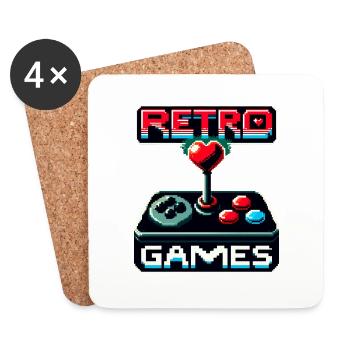 Retro Games Passion - Dessous de verre (lot de 4) - blanc - Devant