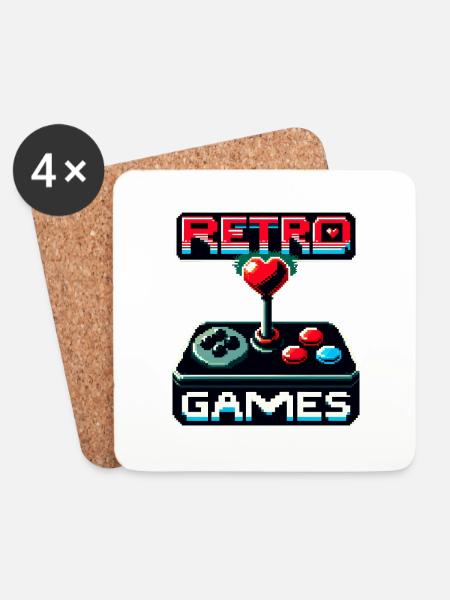 Retro Games Passion - Coasters (set of 4) - white