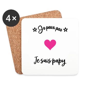 PAPY. PAPA - Dessous de verre (lot de 4) - blanc - Devant