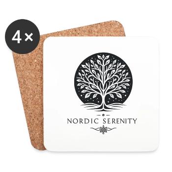 Arktischer Baum des Friedens - Untersetzer (4er-Set) - Weiß - Vorne