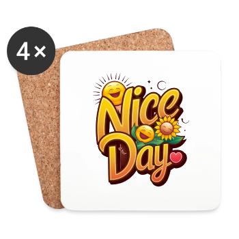 "Solacito de Amor: 'Nice Day' Design to Brighten Up - Coasters (set of 4) - white - Front