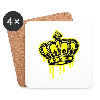 Symbole du roi de la couronne - Dessous de verre (lot de 4) - blanc - Devant