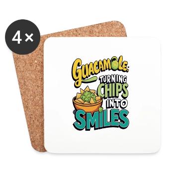 Amateur guacamole Chips Tortillas Avocat - Dessous de verre (lot de 4) - blanc - Devant