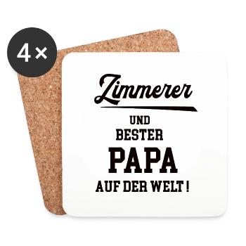 Bester Papa Zimmerer Zimmerei Zimmermann Vater - Untersetzer (4er-Set) - Weiß - Vorne