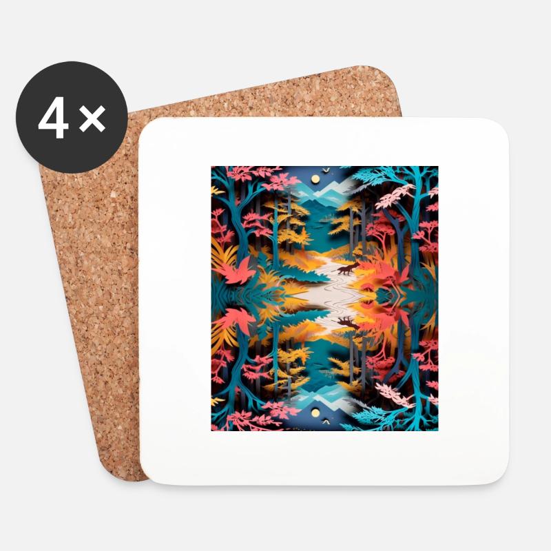 Paper cut - Coasters (set of 4) - white
