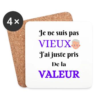 Je ne suis pas vieux - Dessous de verre (lot de 4) - blanc - Devant