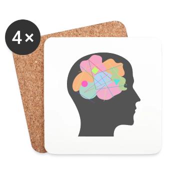 Creative Diversity Explosion - Art - ApriNoeScor - Coasters (set of 4) - white - Front