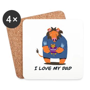 I love m’y dad - Dessous de verre (lot de 4) - blanc - Devant