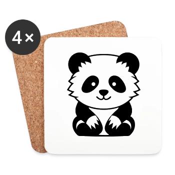 panda roux - Dessous de verre (lot de 4) - blanc - Devant
