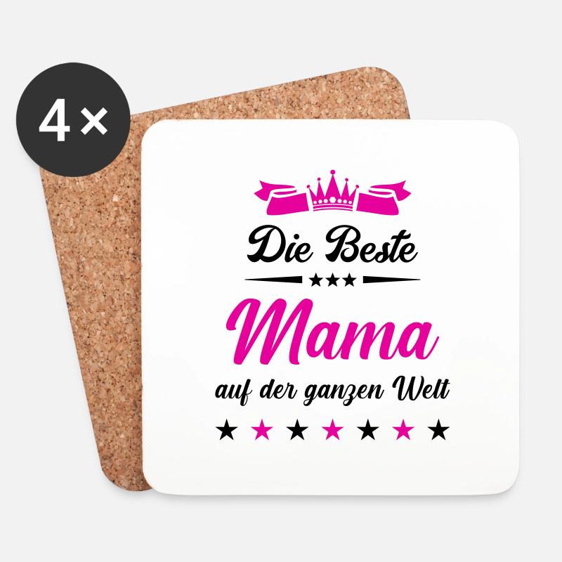 beste mama auf der welt - Untersetzer (4er-Set) - Weiß