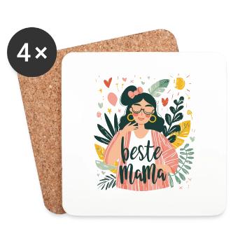 Beste Mama Muttertag - Untersetzer (4er-Set) - Weiß - Vorne