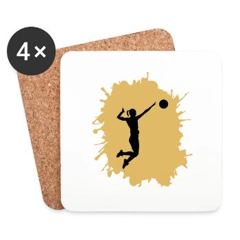 Blobs de handball pour femmes - Dessous de verre (lot de 4) - blanc - Devant