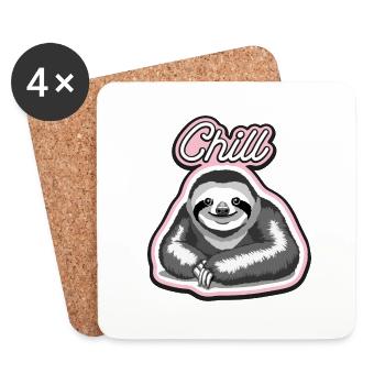 Sloth Chill - Coasters (set of 4) - white - Front