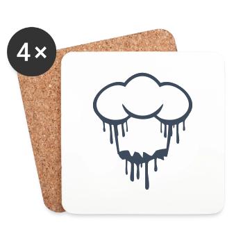 Graffiti Chef's Hat Kitchen Master Chef Cool Spray - Coasters (set of 4) - white - Front