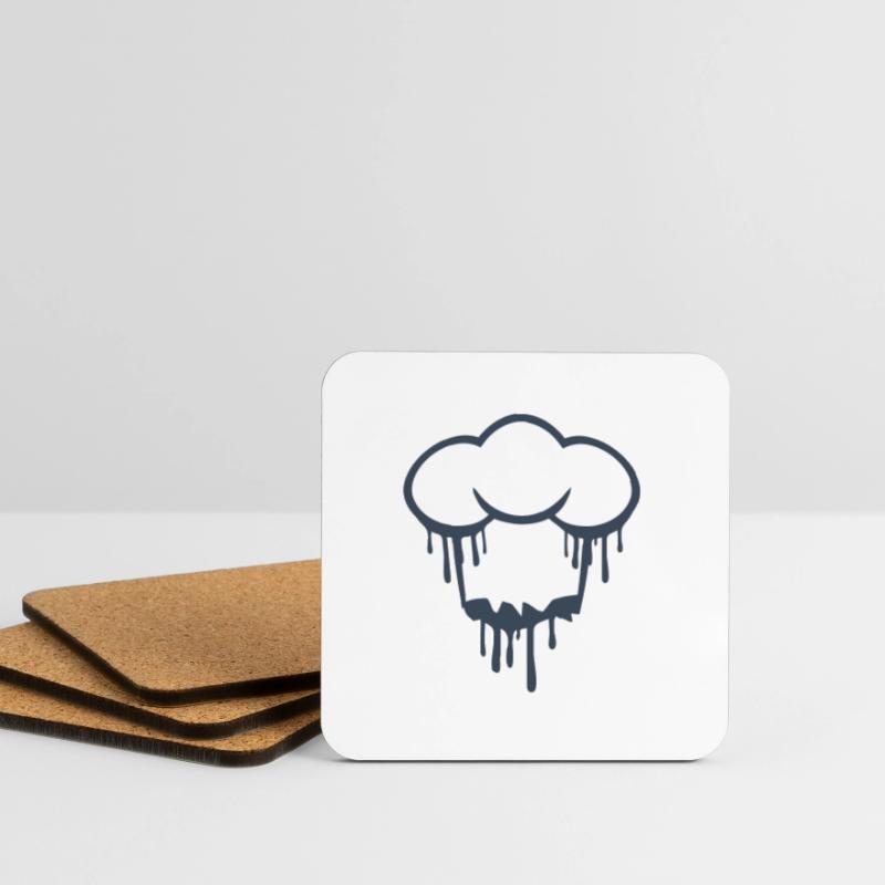 Graffiti Chef's Hat Kitchen Master Chef Cool Spray Coasters (set of 4)