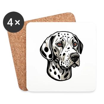 Dalmatian / Dog / Animal / Pet / Barking - Coasters (set of 4) - white - Front