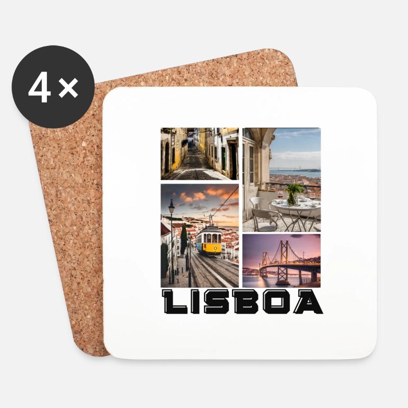 Lissabon Lisboa Urlaub Tram - Untersetzer (4er-Set) - Weiß