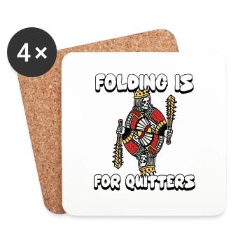 folding is for quitters - Coasters (set of 4) - white - Front