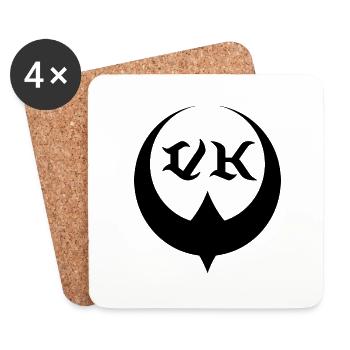 VK logo lune - Dessous de verre (lot de 4) - blanc - Devant
